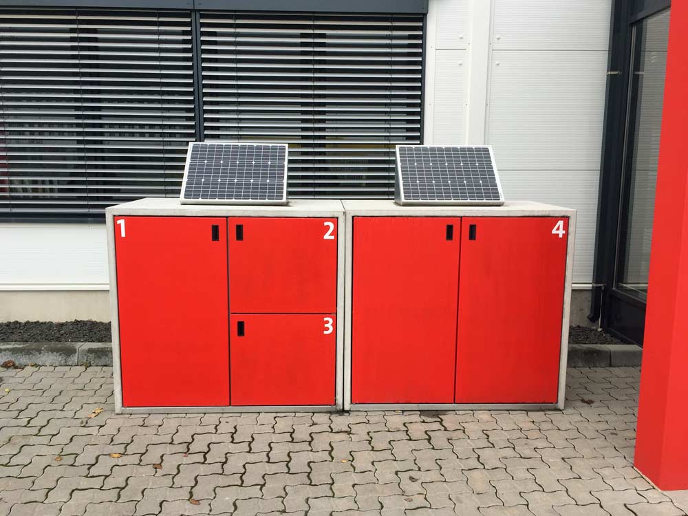 Abholstation eines Baumarktes Abholstation eines Baumarktes
