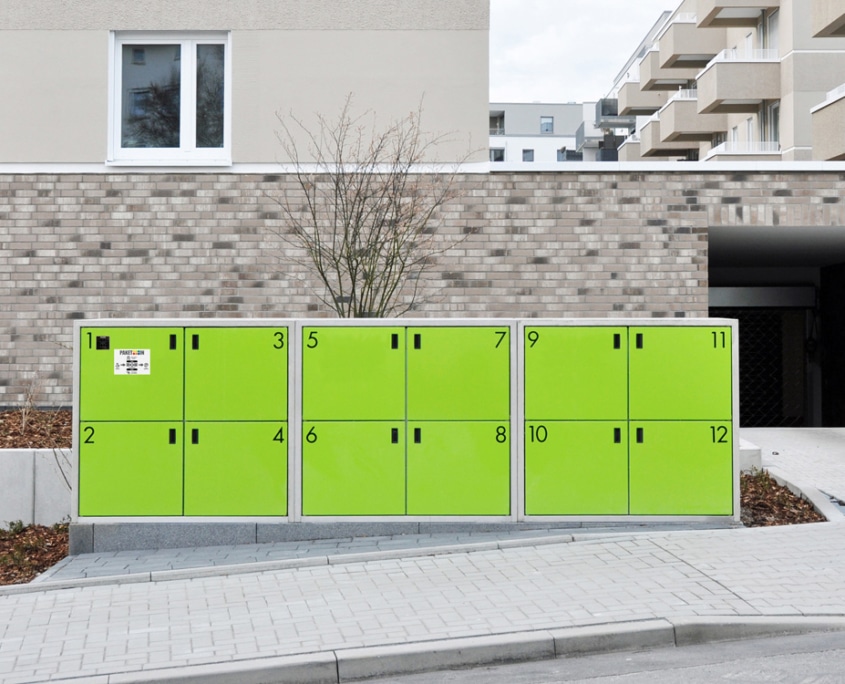 Paketstation vor dem Wohnquartier