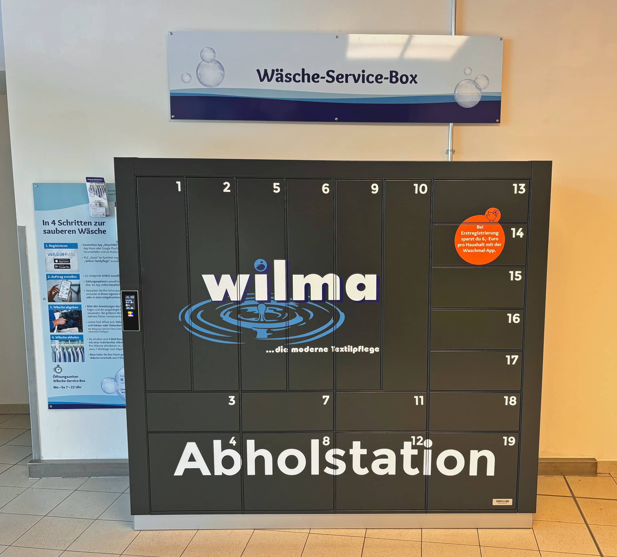 Abgabe- und Abholstation einer Textilreinigung Abgabe- und Abholstation einer Textilreinigung